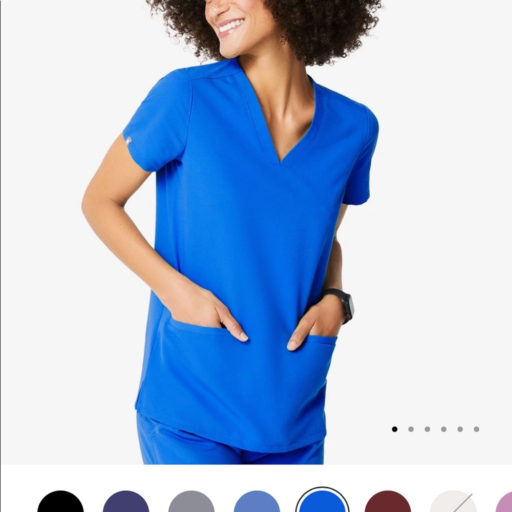 Figs Women's V-Neck Medical Scrub Top in Royal Blue